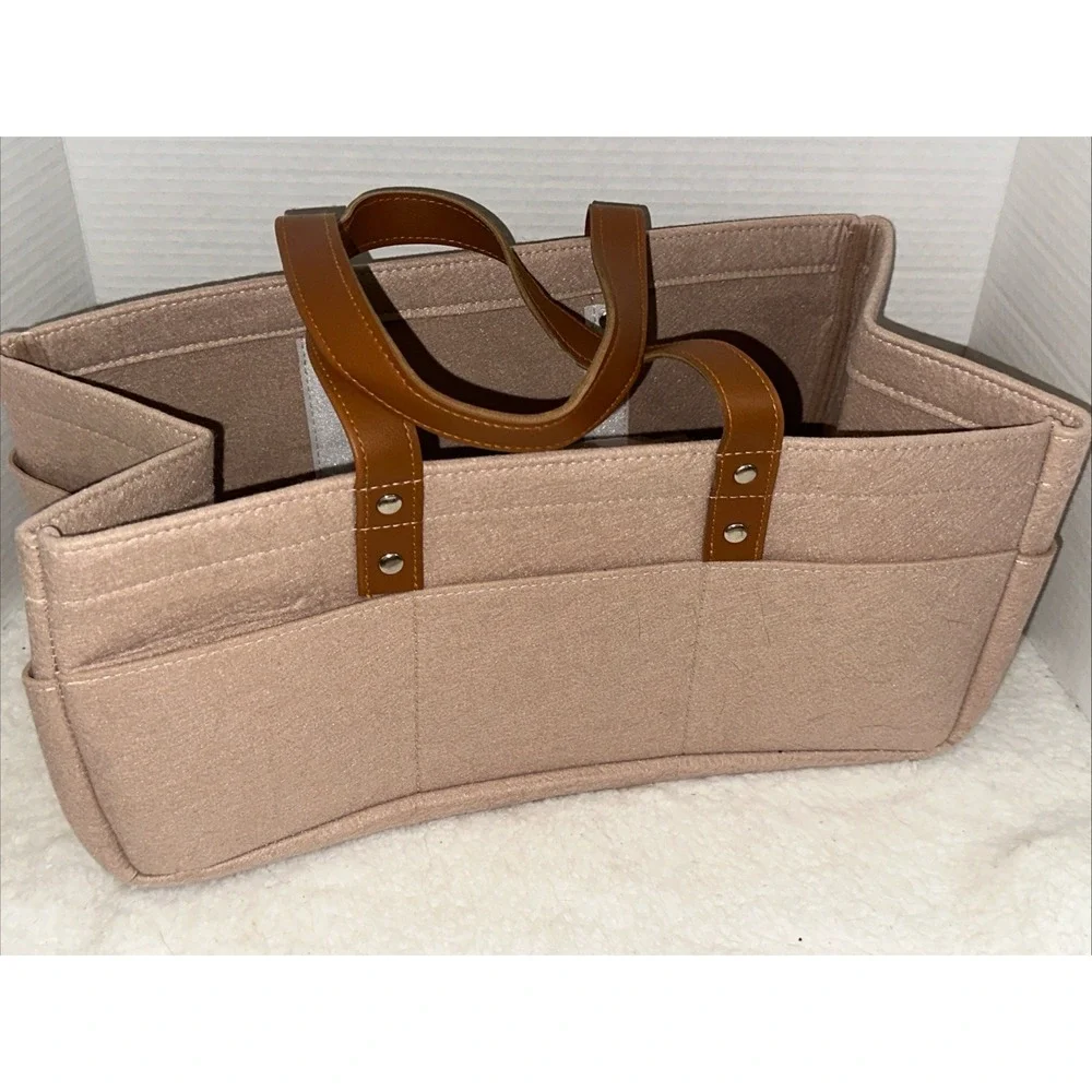 Baby Diaper Caddy Organizer Beige Large & Small Pouch/portable Holder Bag For Ch